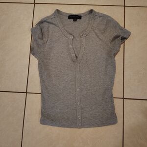 Gray Short Sleeve Top